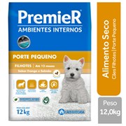 Ração PremieR Ambientes Internos raças pequenas cachorros filhotes frango & salmão 12,0kg