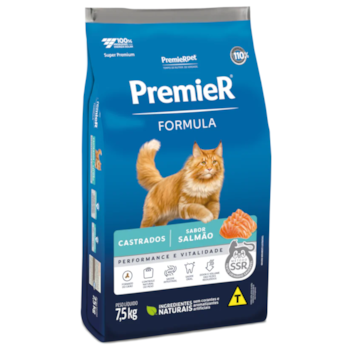 Ração PremieR Formula Gatos Adultos Castrados 7,5kg Sabor Salmão - Imagem principal