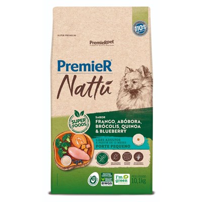 Ração PremieR Nattu cachorros adultos raças pequenas frango, abóbora e brócolis 10,1 kg