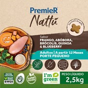 Ração PremieR Nattu cachorros adultos raças pequenas frango, abóbora e brócolis 2,5kg