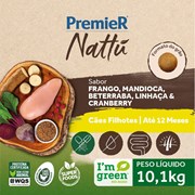 Ração Premier Nattu cachorros filhotes frango, mandioca e beterraba 10,1kg