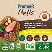 Ração Premier Nattu cachorros filhotes frango, mandioca e beterraba 2,5kg