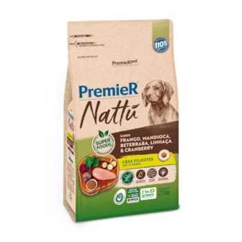 Ração Premier Nattu Cães Filhotes de Raças Médias e Grandes Sabor Frango, Mandioca e Beterraba 2,5kg - Imagem principal