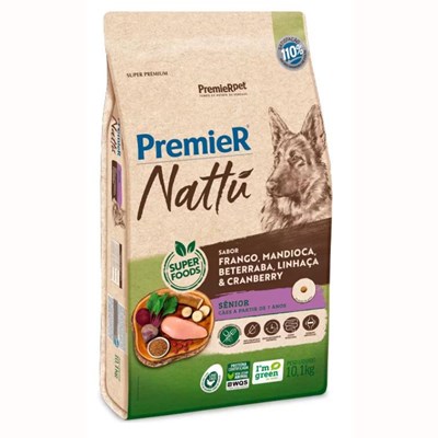 Produto Ração PremieR Nattu Para Cachorros Sênior Sabor Mandioca 10,1 kg