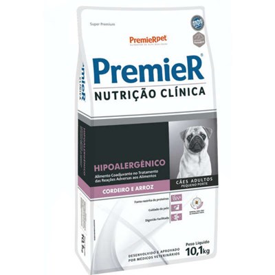Produto Ração PremieR Nutrição Clínica Hipoalergênica Para Cachorros Adultos De Raças Pequenas Cordeiro e Arroz 10,1kg