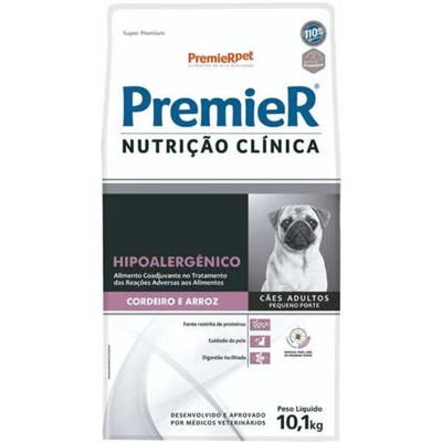 Ração PremieR Nutrição Clínica Hipoalergênica Para Cachorros Adultos De Raças Pequenas Cordeiro e Arroz 10,1kg