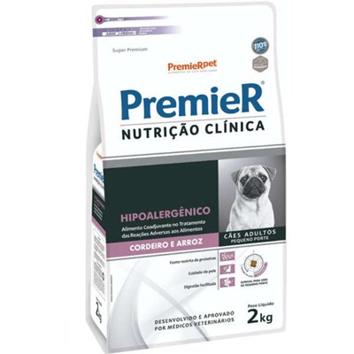 Produto Ração PremieR Nutrição Clínica Hipoalergênica Para Cachorros Adultos De Raças Pequenas Cordeiro e Arroz 2kg