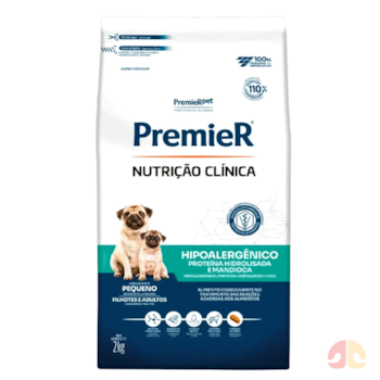 Ração PremieR Nutrição Clínica Hipoalergênico Cães Adultos Porte Pequeno 2 kg Proteína Hidrolisada e Mandioca - Imagem principal