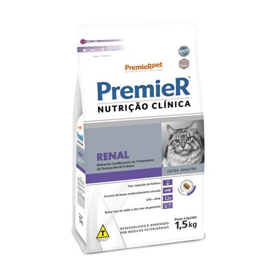 Produto Ração Premier Nutrição Clínica Renal gatos adultos 1,5 kg