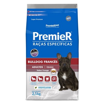 Ração PremieR Raças Especificas bulldog francês adultos frango 2,5kg