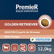 Ração PremieR Raças Especificas golden retriever adultos frango 12kg