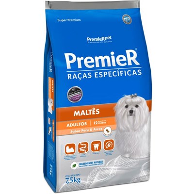 Produto Ração PremieR Raças Especificas Maltês para cães adultos peru e arroz 7,5kg