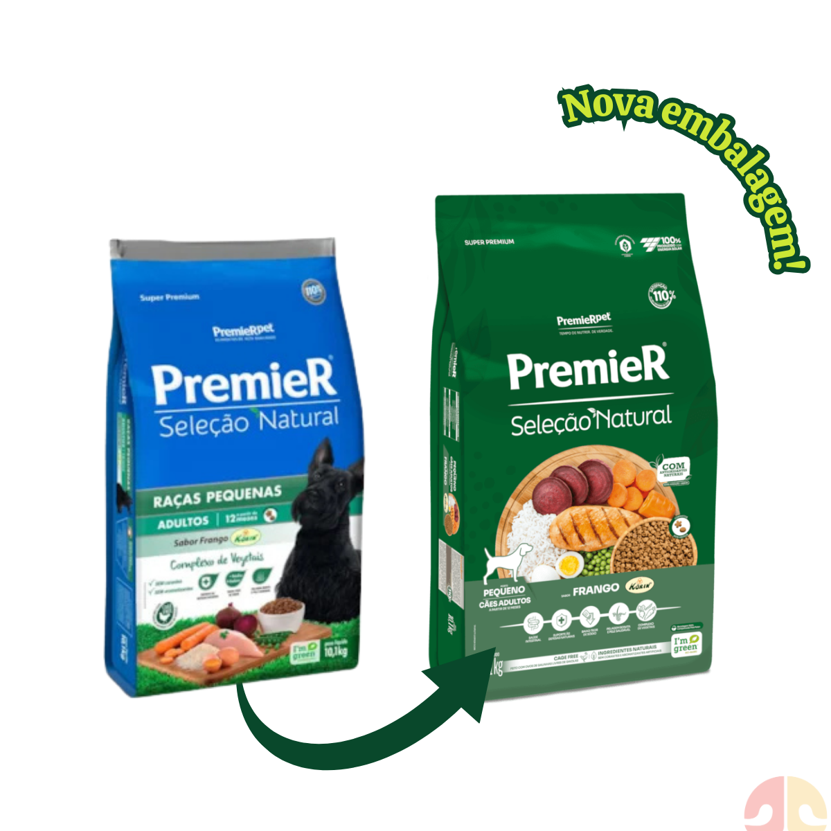 Ração PremieR Seleção Natural Cães Adultos de Porte Pequeno Sabor