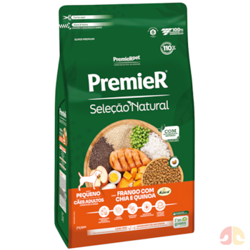 Ração PremieR Seleção Natural Cães Adultos Porte Pequeno Frango, Chia e Quinoa 1,0kg - Imagem principal
