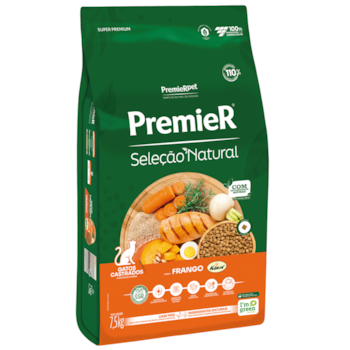 Ração PremieR Seleção Natural Gatos Adultos Castrados Frango 7,5kg - Imagem principal