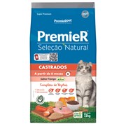 Ração PremieR Seleção Natural Gatos Adultos Castrados Frango 7,5kg