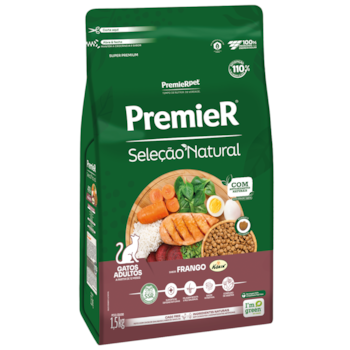 Ração PremieR Seleção Natural gatos adultos frango 1,5 kg - Imagem principal