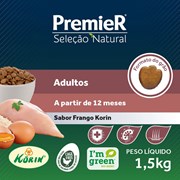 Ração PremieR Seleção Natural gatos adultos frango 1,5 kg