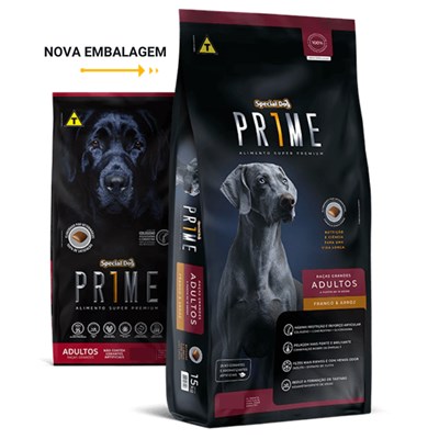 Ração Prime Special Dog para Cachorros Adultos de Raças Grandes com 15kg