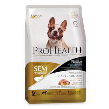 Ração ProHealth Light para Cães Adultos Castrados Raças Pequenas Sabor Frango, Batata Doce, Gengibre & Damasco 1kg - Imagem principal