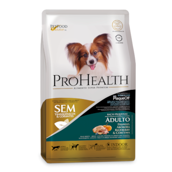 Ração ProHealth para Cães Adultos Raças Pequenas Sabor Frango, Abóbora, Blueberry e Cúrcuma 2,5 kg - Imagem principal