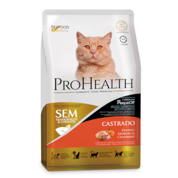 Ração ProHealth para Gatos Adultos Castrados Sabor Frango, Abóbora e Cranberry 500gr - Imagem principal