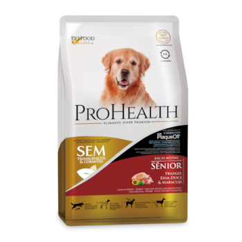 Ração ProHealth Sênior para Cães Adultos Raças Médias Sabor Frango, Erva-Doce e Maracujá 10,1 kg - Imagem principal