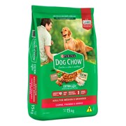 Ração Purina Dog Chow Extra Life Saúde Visível Para Cachorros Adultos Carne, Frango E Arroz 15kg