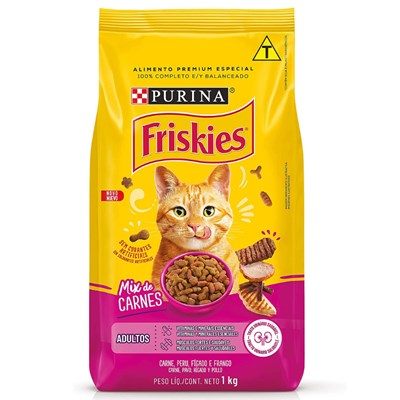 Produto Ração Purina Friskies para Gatos Adultos Mix de Carnes 1,0kg