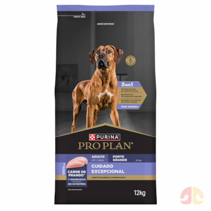 Ração Purina Pro Plan Cuidado Excepcional Cães Adultos Porte Grande Sabor Frango 12kg - Imagem principal