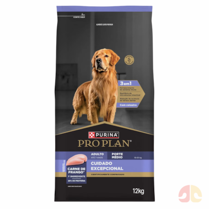Ração Purina Pro Plan Cuidado Excepcional Cães Adultos Porte Médio Sabor Frango 12kg - Imagem principal