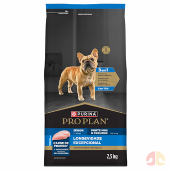 Ração Purina Pro Plan Longevidade Excepcional Sênior 7+ Cães Porte Mini e Pequeno Sabor Frango 2,5kg - Imagem principal