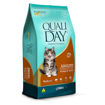 Ração Qualiday Cat para Gatos Adultos 10,1kg Sabor Frango e Arroz - Imagem principal