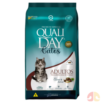Ração Qualiday Gatos Adultos 2,5 kg sabor Carne e Arroz - Imagem principal
