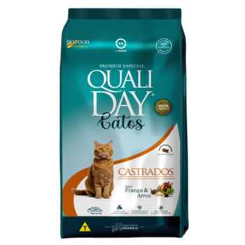 Ração Qualiday Gatos Adultos Castrados 2,5 kg sabor Frango e Arroz - Imagem principal