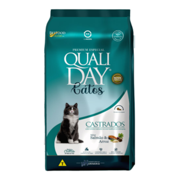 Ração Qualiday Gatos Adultos Castrados 2,5 kg sabor Salmão e Arroz - Imagem principal