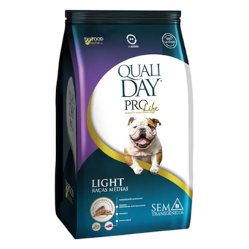 Ração Qualiday ProLife Light Sabor Frango, Batata-Doce e Gengibre 13kg Para Cães Adultos de Raças Médias - Imagem principal