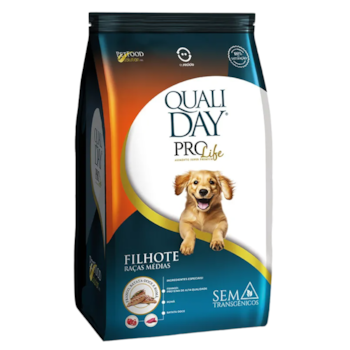 Ração Qualiday ProLife Sabor Frango, Batata-Doce e Romã 10kg Para Cães Filhotes de Raças Médias - Imagem principal