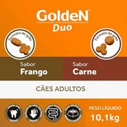 Ração Seca Golden Duii para Cachorro Adultos Sabor Frango e Carne 10,1kg