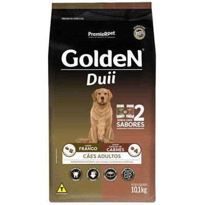 Produto Ração Seca Golden Duii para Cachorro Adultos Sabor Frango e Carne 10,1kg