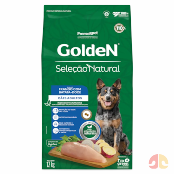 Ração Seca GoldeN Seleção Natural Cachorros Adultos Frango com Batata Doce 12,0 kg - Imagem principal