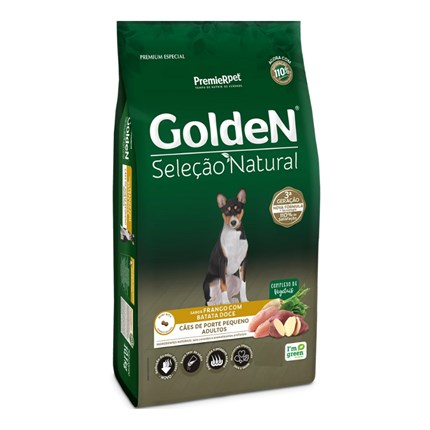 Ração Seca GoldeN Seleção Natural Cachorros de Porte Pequeno Adultos Frango com Batata Doce 3,0 kg
