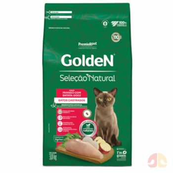 Ração Seca GoldeN Seleção Natural Gatos Castrados Frango com Batata Doce 1 kg - Imagem principal