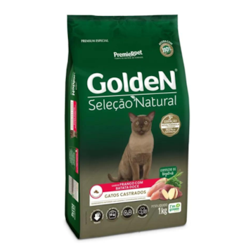 Ração Seca GoldeN Seleção Natural Gatos Castrados Frango com Batata Doce 1 kg - Imagem principal