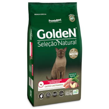 Ração Seca GoldeN Seleção Natural Gatos Castrados Frango com Batata Doce 10,1kg - Imagem principal