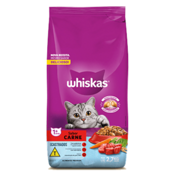 Ração Seca para Gatos Castrados Whiskas Sabor Carne 2,7 kg - Imagem principal