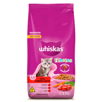 Ração Seca para Gatos Filhotes Whiskas Sabor Carne e Leite 2,7 kg - Imagem principal