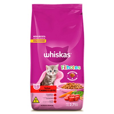 Ração Seca para Gatos Filhotes Whiskas Sabor Carne e Leite 2,7 kg