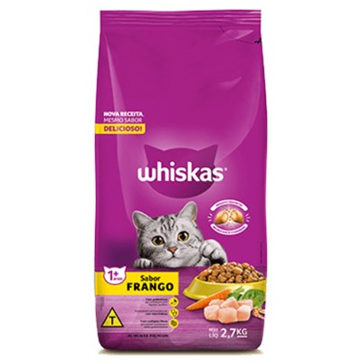 Ração Seca para Gatos Whiskas Adulto Sabor Frango 2,7 kg