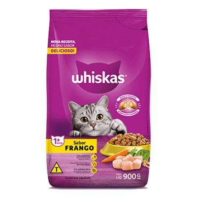 Produto Ração Seca para Gatos Whiskas Adulto Sabor Frango 900 gr
